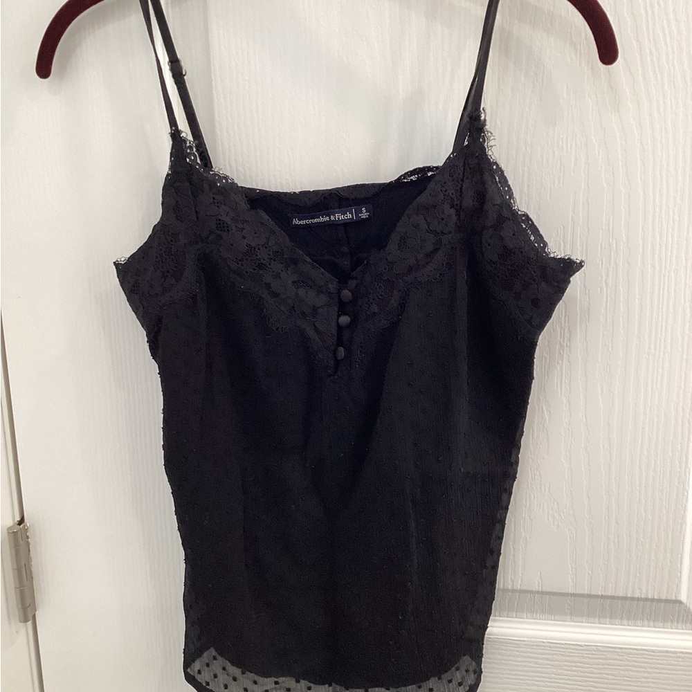 Abercrombie & Fitch Elegant Black Cami with Lace Detail - Picture 3 of 10